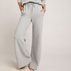 Aerie cozy up waffle pants | Medium short Gray wide leg